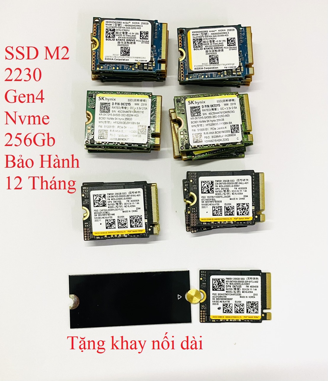 Ổ cứng SSD Nvme 256GB 2230 Gen4 Samsung/Skhynix/WD/Kioxia hàng like new bảo hành 12 tháng