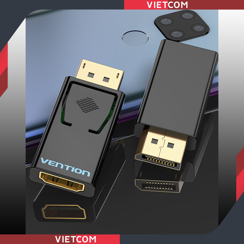 Đầu chuyển đổi Displayport To Hdmi - Hỗ trợ độ phân giải 1080P/60HZ - Hàng Cao Cấp Vention HBKB0