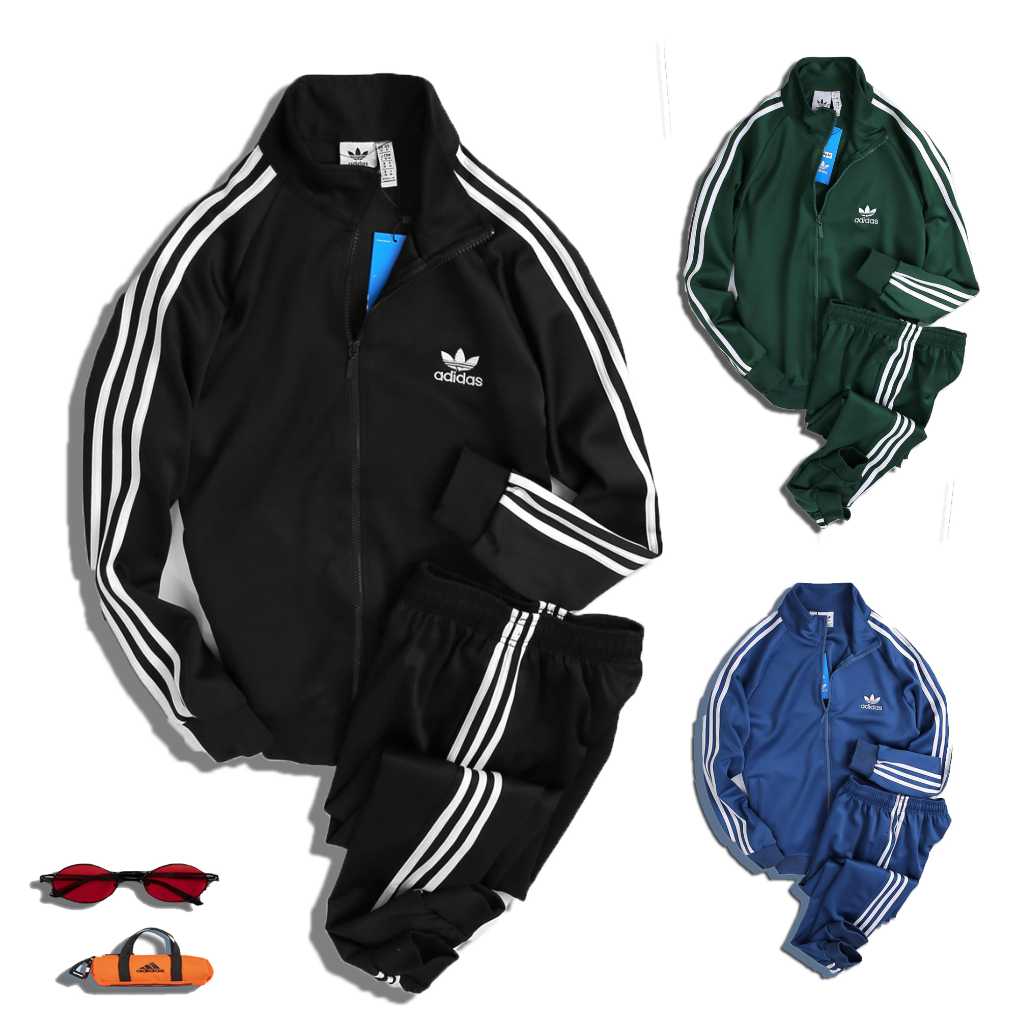 Set thể thao bộ thể thao nam nữ vải poly cao cấp dây kéo chống thấm