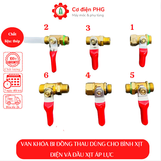 Van khóa bi đồng thau dùng cho bình xịt điện phun thuốc và đầu xịt áp lực các loại