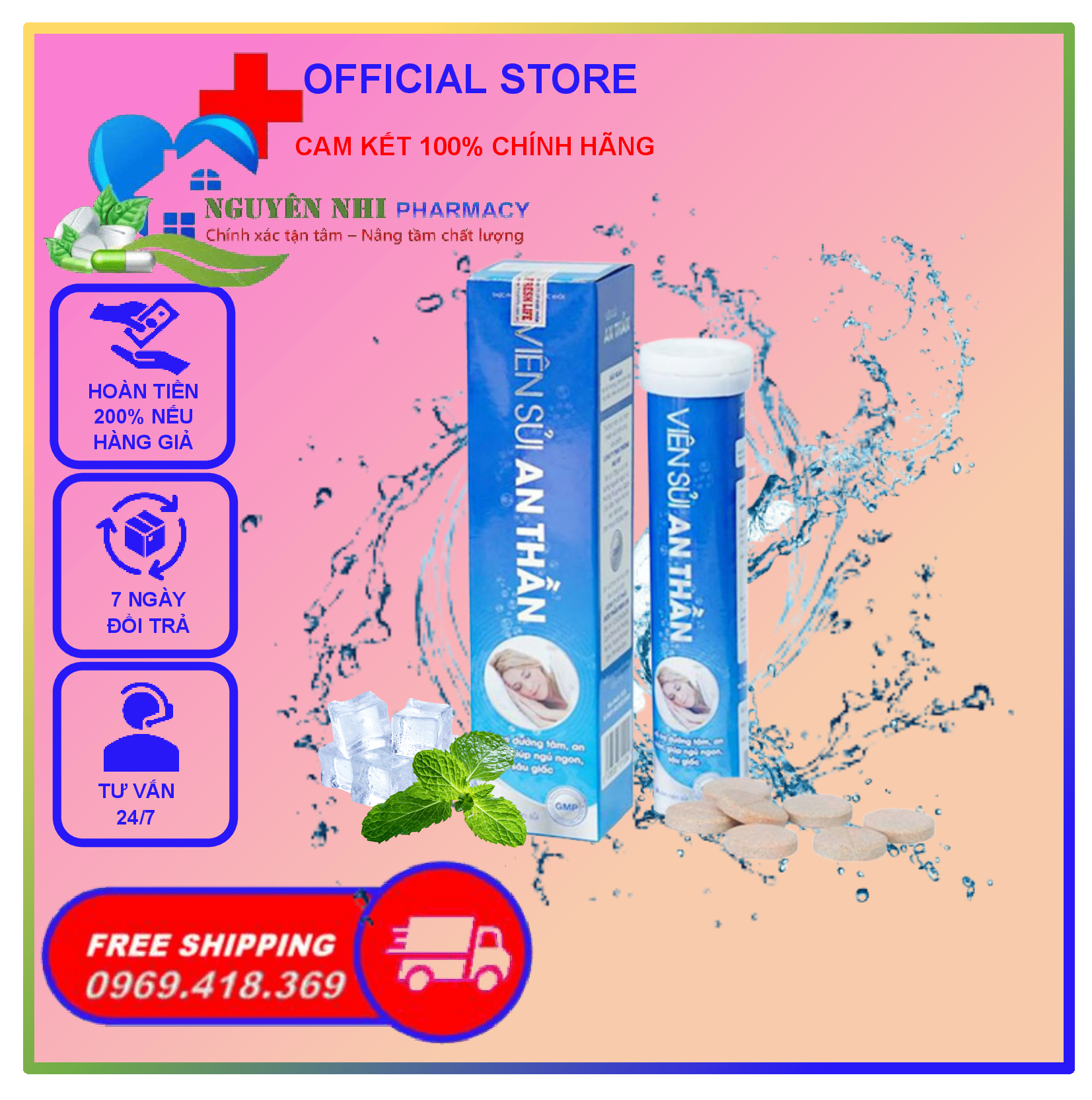 ✅cam kết chính hãng - viên sủi an thần - hỗ trợ cải thiện chứng mất ngủ, thần kinh căng thẳng