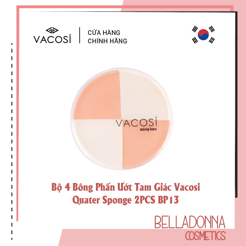 Bộ 4 bông phấn ướt tam giác vacosi wedge sponge 4pcs bp13