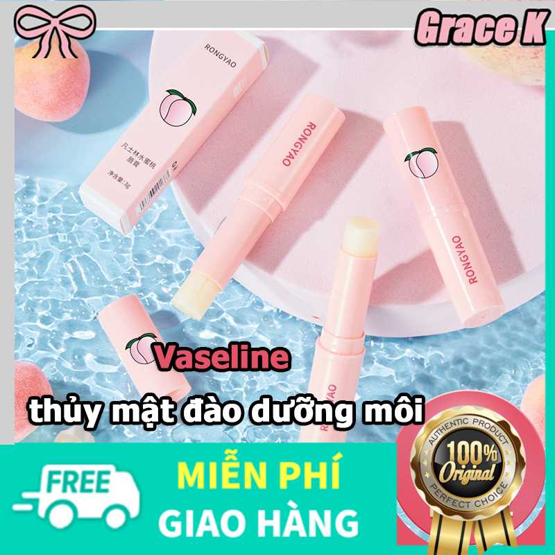 Son dưỡng môi đào, dưỡng ẩm, dưỡng ẩm, đổi màu, dưỡng môi vaseline, chăm sóc môi, chống nứt nẻ
