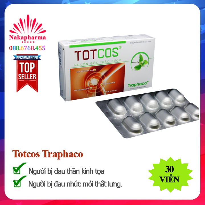 Viên bổ khớp Totcos - Hỗ trợ làm giảm các triệu chứng đau vai gáy, tê bì chân tay và làm giảm đau nhức xương khớp