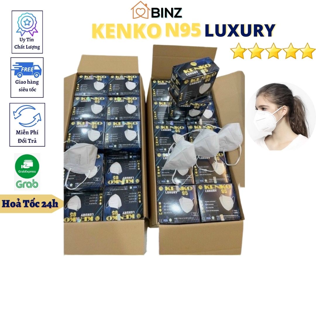 Thùng 50 Hộp Khẩu Trang Y Tế VN95 Kenko Luxury 5 Lớp Kháng Khuẩn Chống Bụi Siêu Mịn
