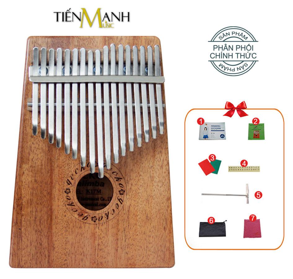 Đàn Kalimba Gecko 17 Phím K17M - Hãng phân phối chính thức (Gỗ Mahogany - Mbira Thumb Finger Piano 17 Keys - Kèm Sticker dán note, Decal xanh đỏ, Búa chỉnh âm, Túi đựng, Khăn lau, Sách học - Giúp cảm thụ âm nhạc tốt)