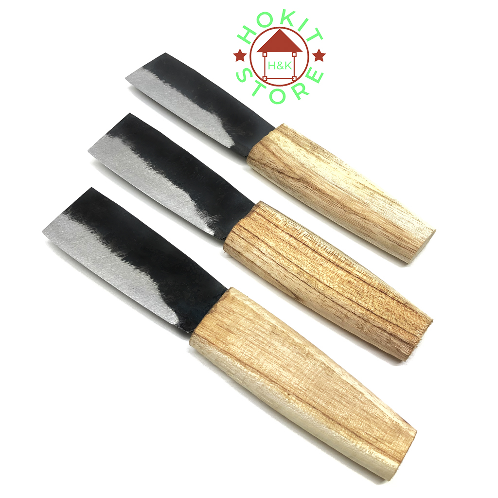 Bộ 3 con dao sắc bền đẹp dao đa sỹ dao bổ cau cán gỗ dài 17,5 cm giá sỉ