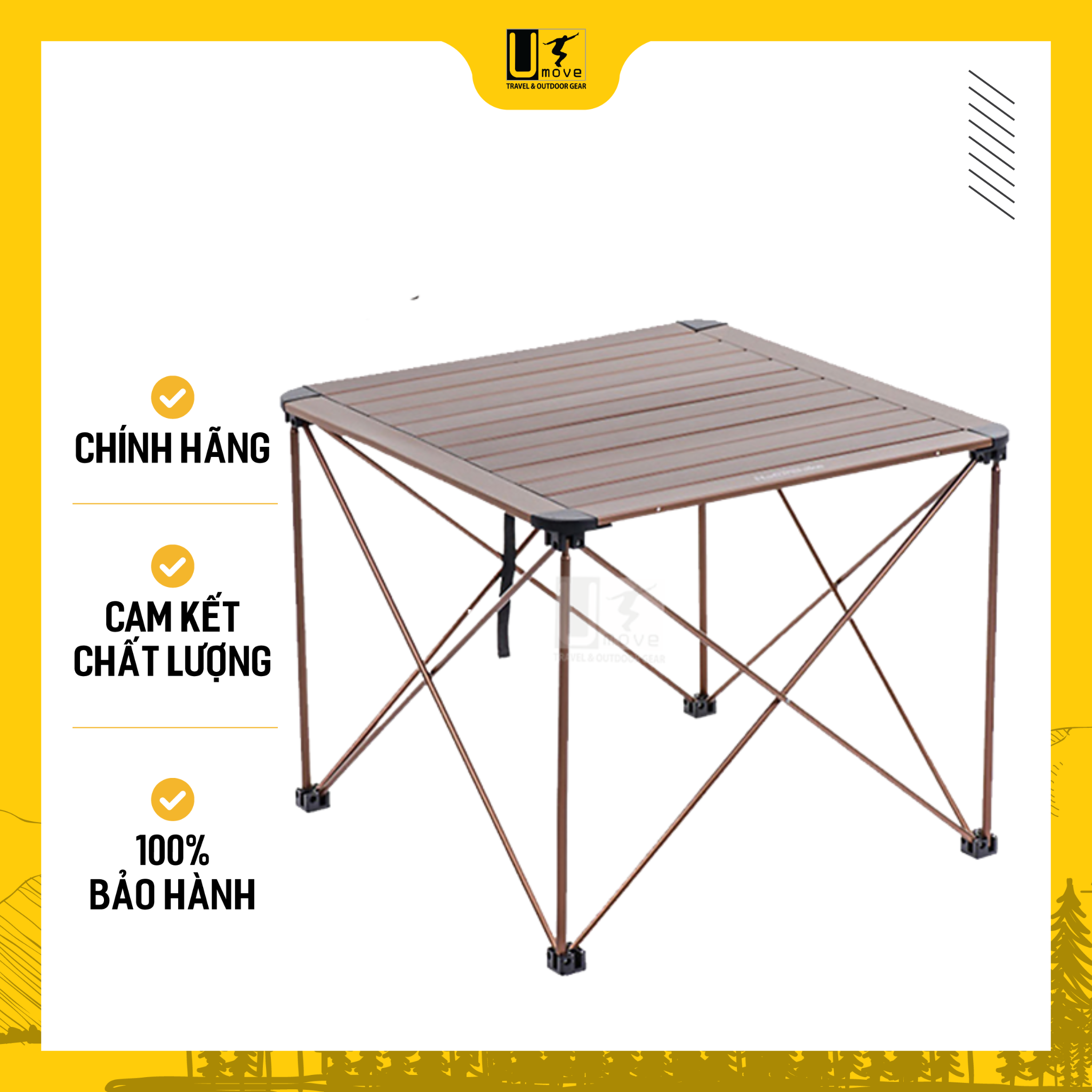 Naturehike aluminum frame foldable picnic table lc16z016-l Bown Brown Grey