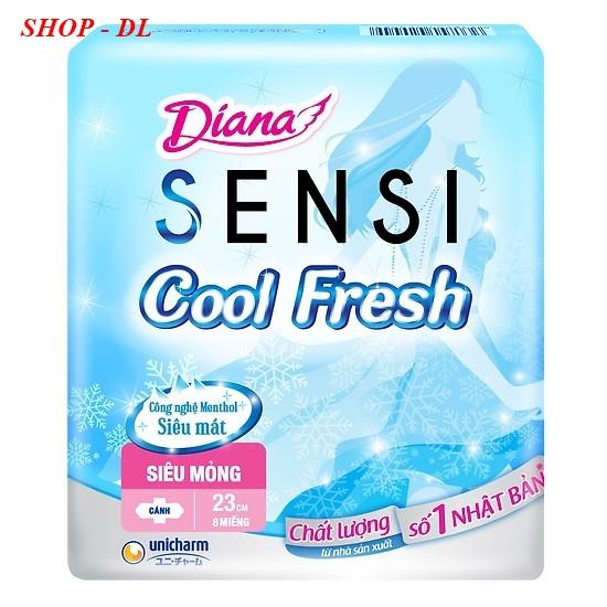 Combo 06 gói băng vệ sinh Diana SENSI Cool Fresh SM Cánh - 1 gói 08 miếng
