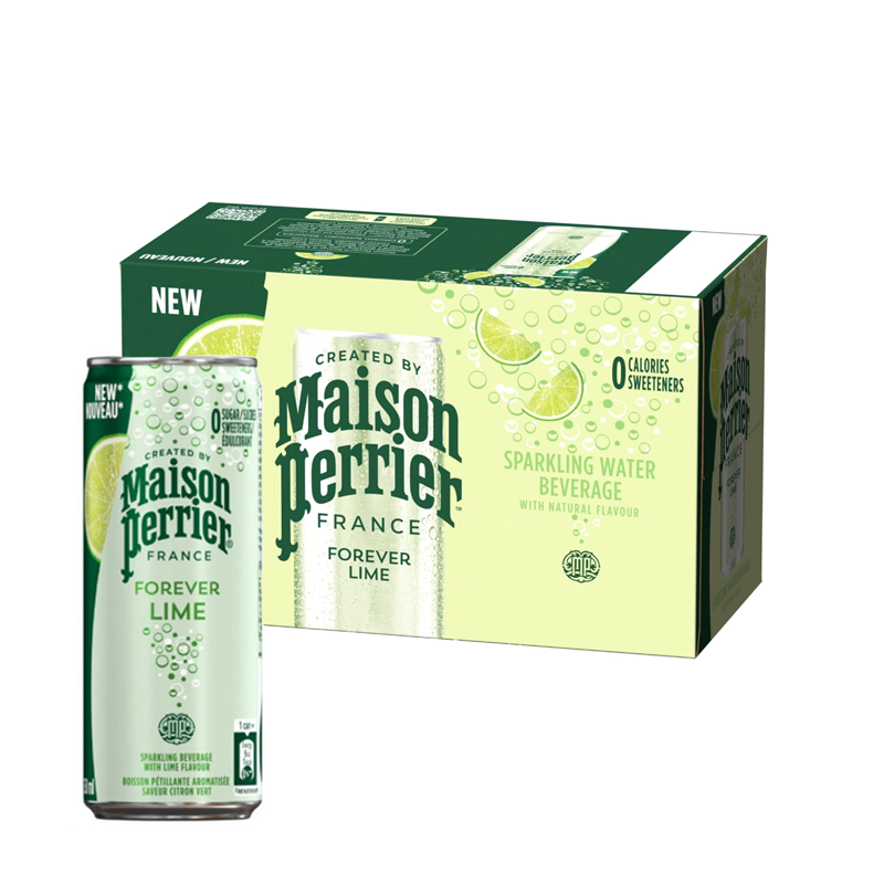 Lốc 10 Lon Nước Giải Khát Có Gas Maison Perrier Forever Lime / CHANH XANH 250ml