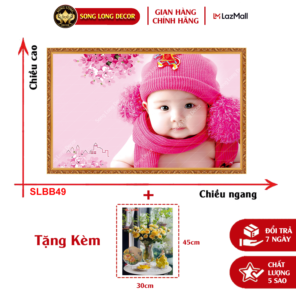 Tranh dán tường 3d em bé baby -slbb49- có in theo yêu cầu -tranh trang trí phòng ngủ