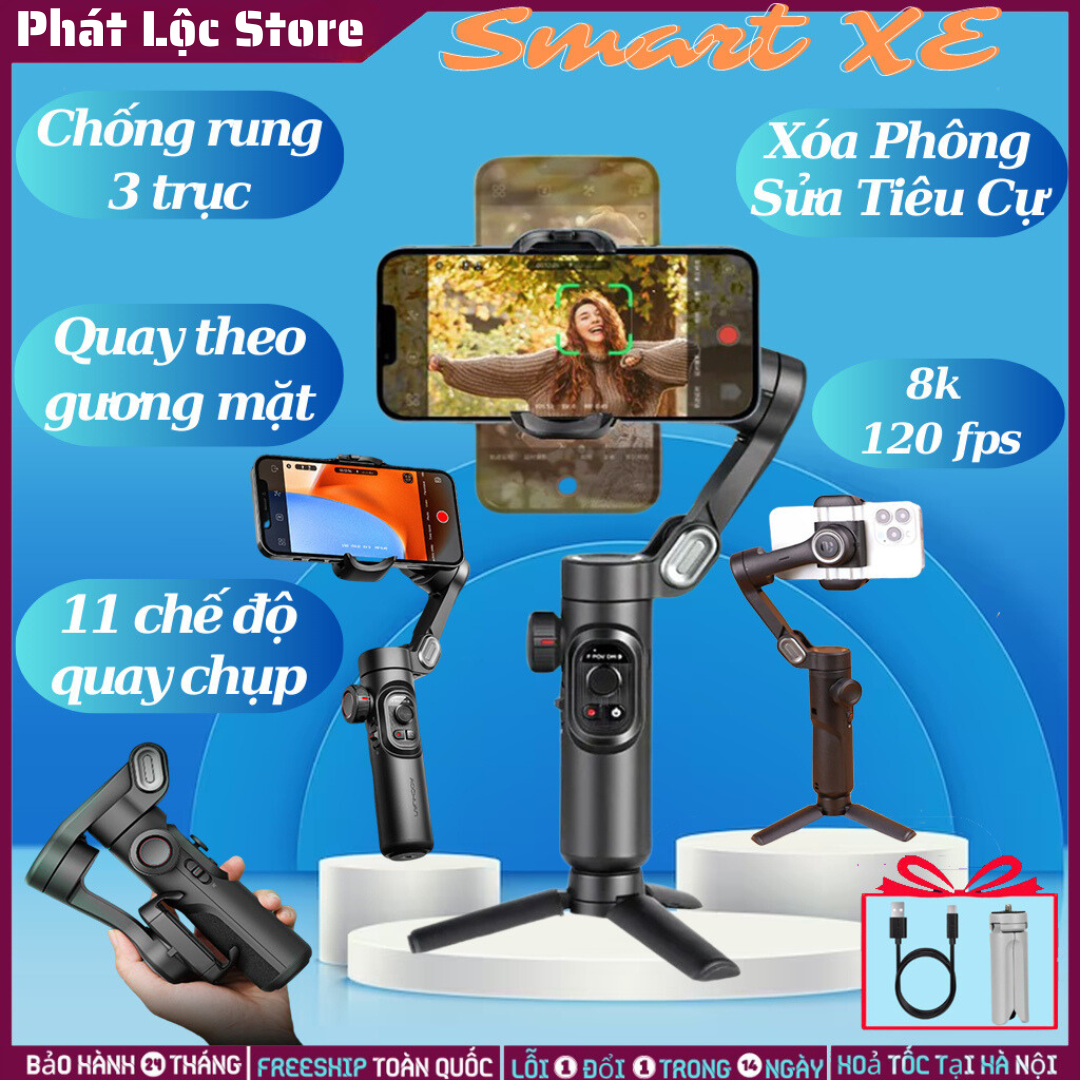 Gimbal chống rung điện thoại Smart XE, Gậy quay video chống rung tốt hơn Gimbal smart xpro, Gimbal Q18,Gymbal chống rung