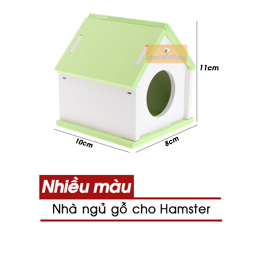 Nhà ngủ gỗ hamster 10x8x11cm - giao màu ngẫu nhiên -