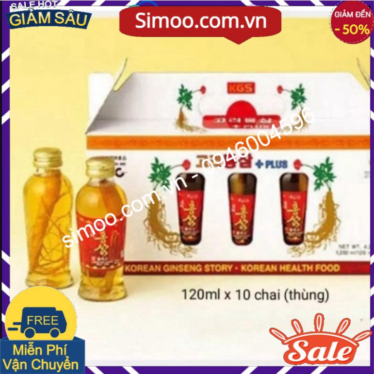 Nước uống hồng sâm có củ KGS cao cấp Hàn Quốc 120mlx10chai,PP Ánh Dương Korea5