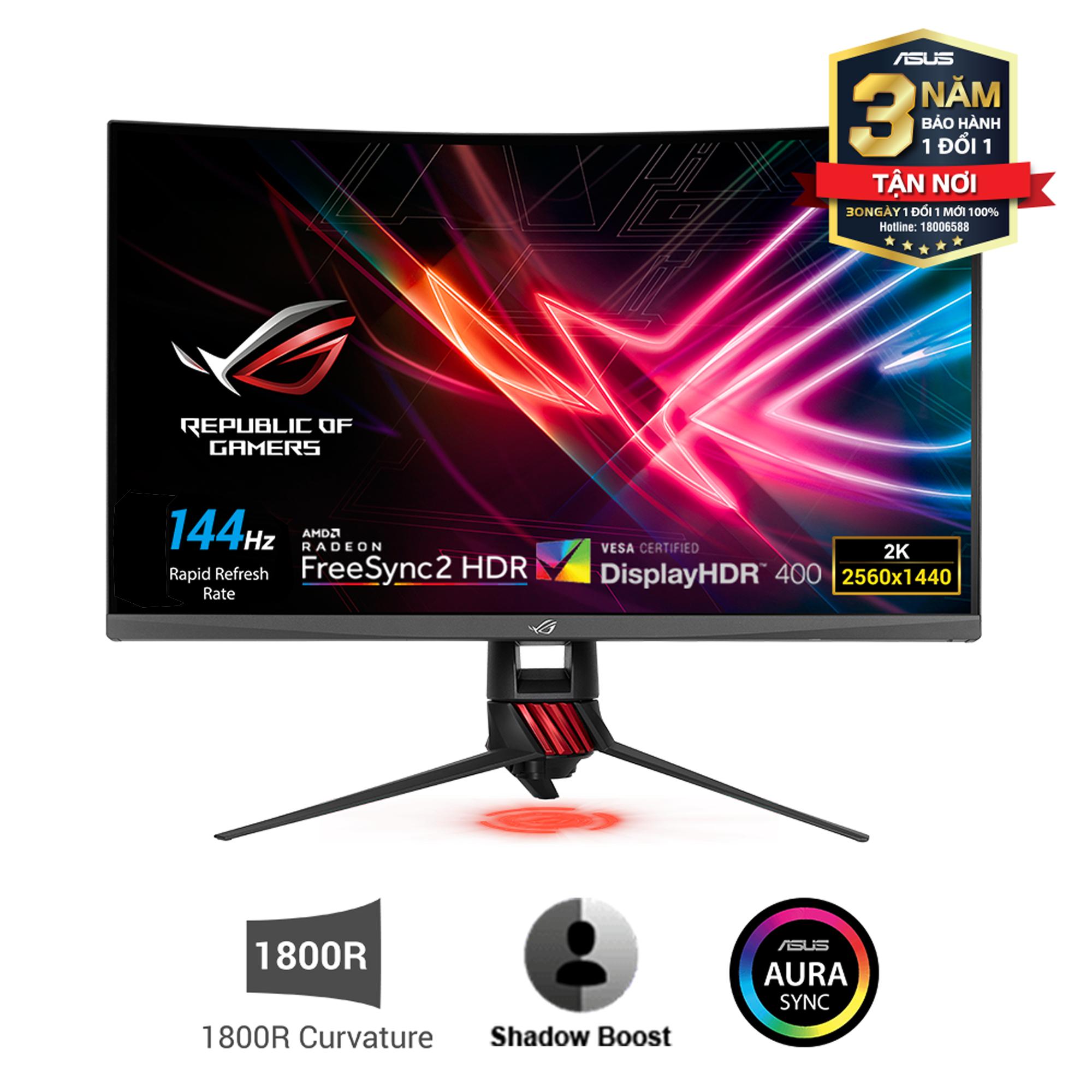 Màn hình game cong asus rog strix xg32vqr - 31.5 inch wqhd freesync 144hz hdr - xg series monitor
