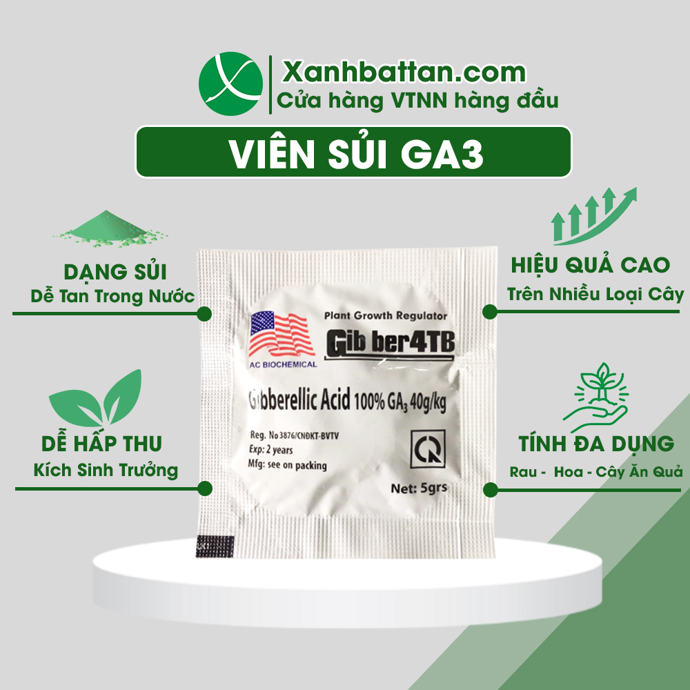 Viên sủi ga3 kích thích sinh trưởng cho cây trồng - viên