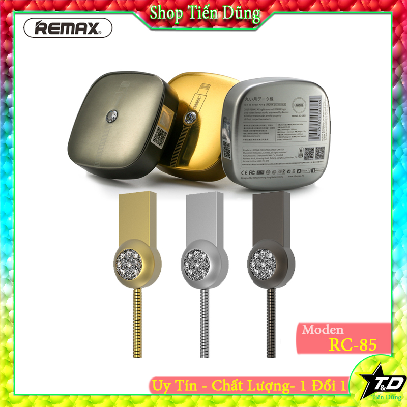 Cáp sạc nhanh Iphone Remax RC-085i kim cương hàng dây bọc kim loại sang trọng đẳng cấp