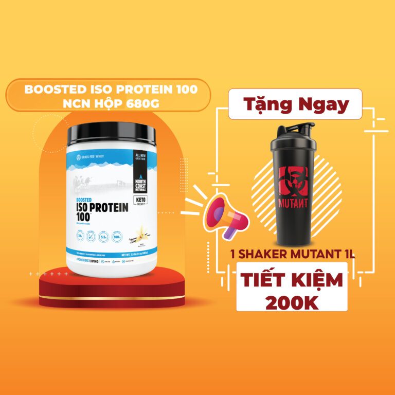 Sữa tăng cơ boosted iso protein 100 north coast naturals hộp 680g