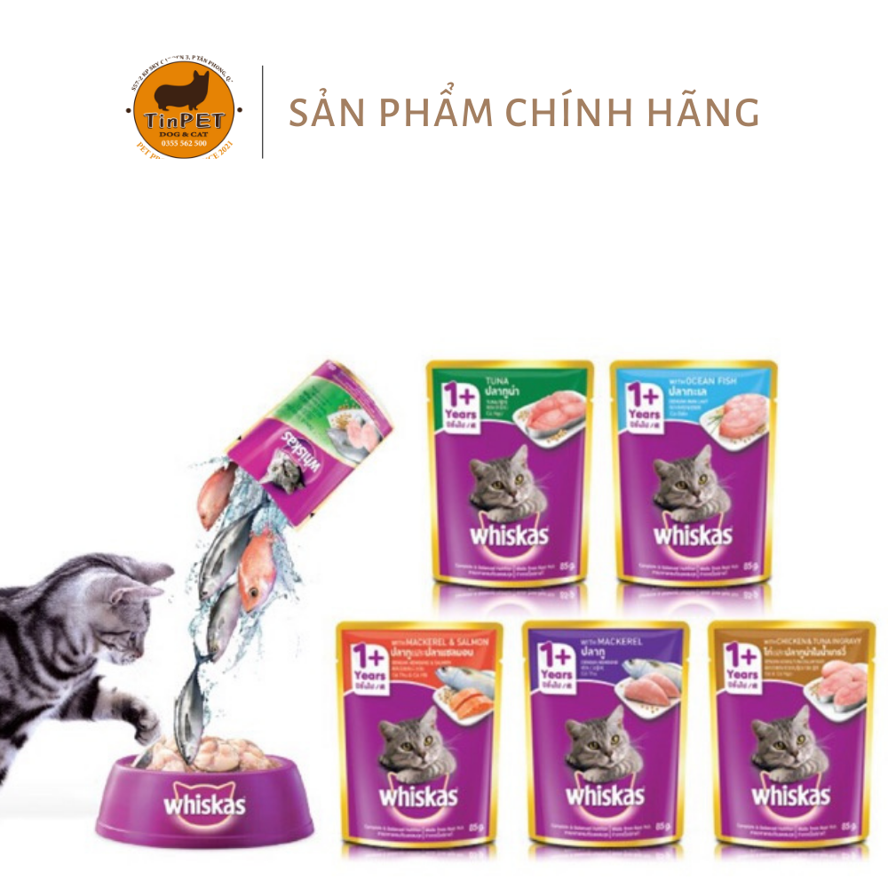 Pate Cho Mèo WHISKAS Mèo Lớn, Pate Mèo Giá Rẻ 80gr An Toàn Hiệu Quả