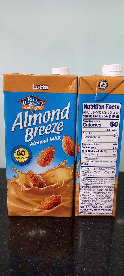 Sữa hạnh nhân latte – almond breeze – almond milk – latte -expiry date:08/03/2023.