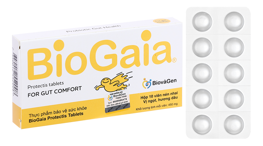 Men vi sinh BioGaia Protectis Tablets bổ sung lợi khuẩn hộp 10 viên