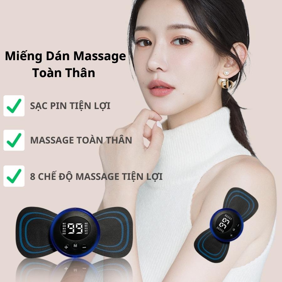 NEW - Máy Massage Toàn Thân, Miếng Dán Massage Xung Điện Mini Cổ Vai Gáy