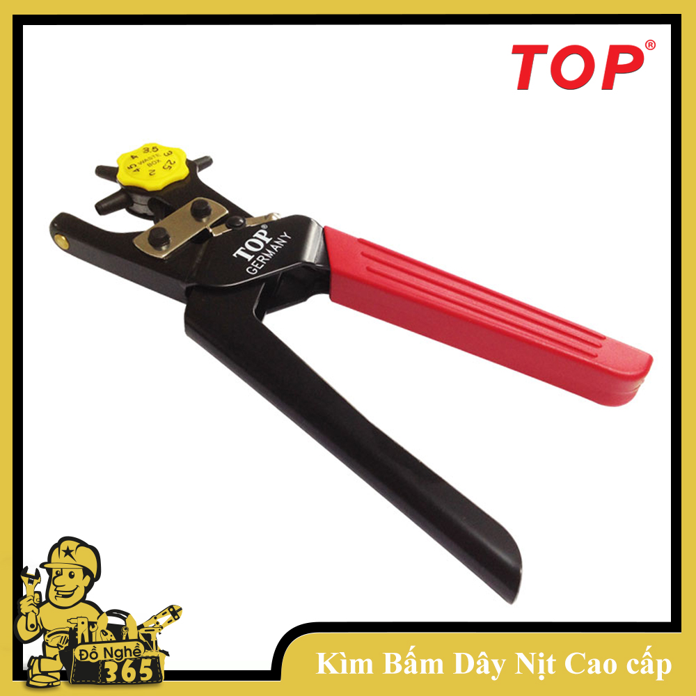 Kìm bấm lỗ dây nịt cao cấp TOP kìm bấm dây da, kìm bấm dây nịt Đài Loan đầu bấm được chế tạo từ thép carbon cao cấp và được xử lý nhiệt luyện đặc biệt, đảm bảo độ cứng và sắc bén cho đầu bấm