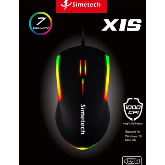 Chuột máy tính có dây simetech x1s có led