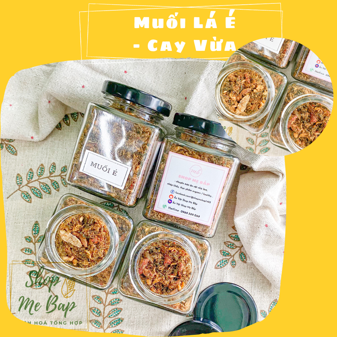 Muối lá é mix cá khô và ớt 100g - đặc sản gia lai - shop mẹ bắp