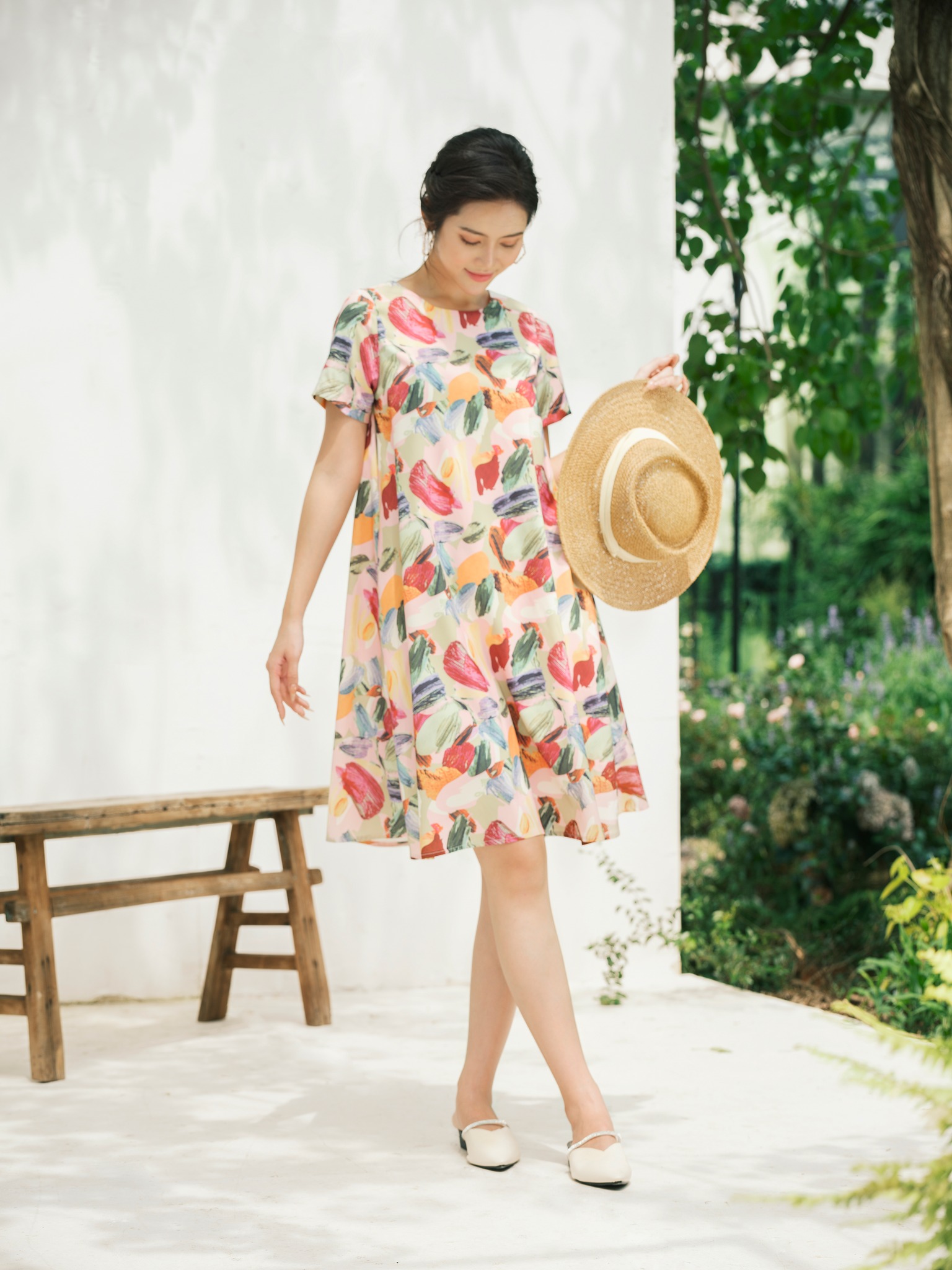 De Leah - Đầm suông A tay lơ vê- Thời trang thiết kế
