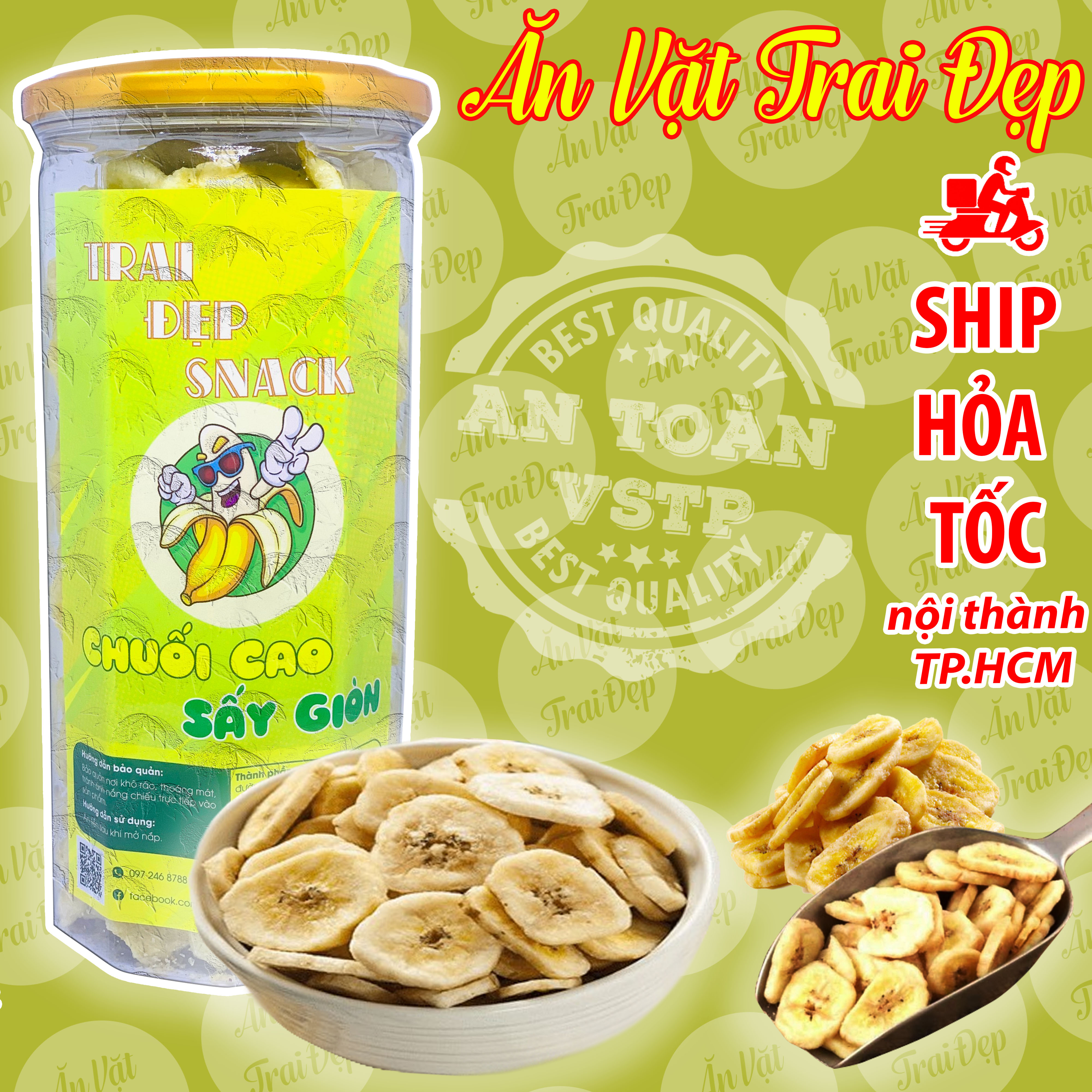 Chuối Cao Sấy Giòn Trai Đẹp 300G