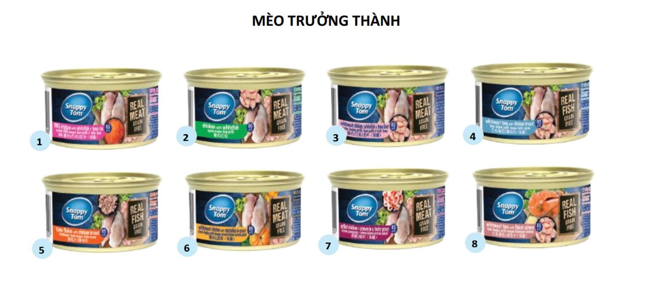 Pate cho mèo snappy tom premium lon 85gr