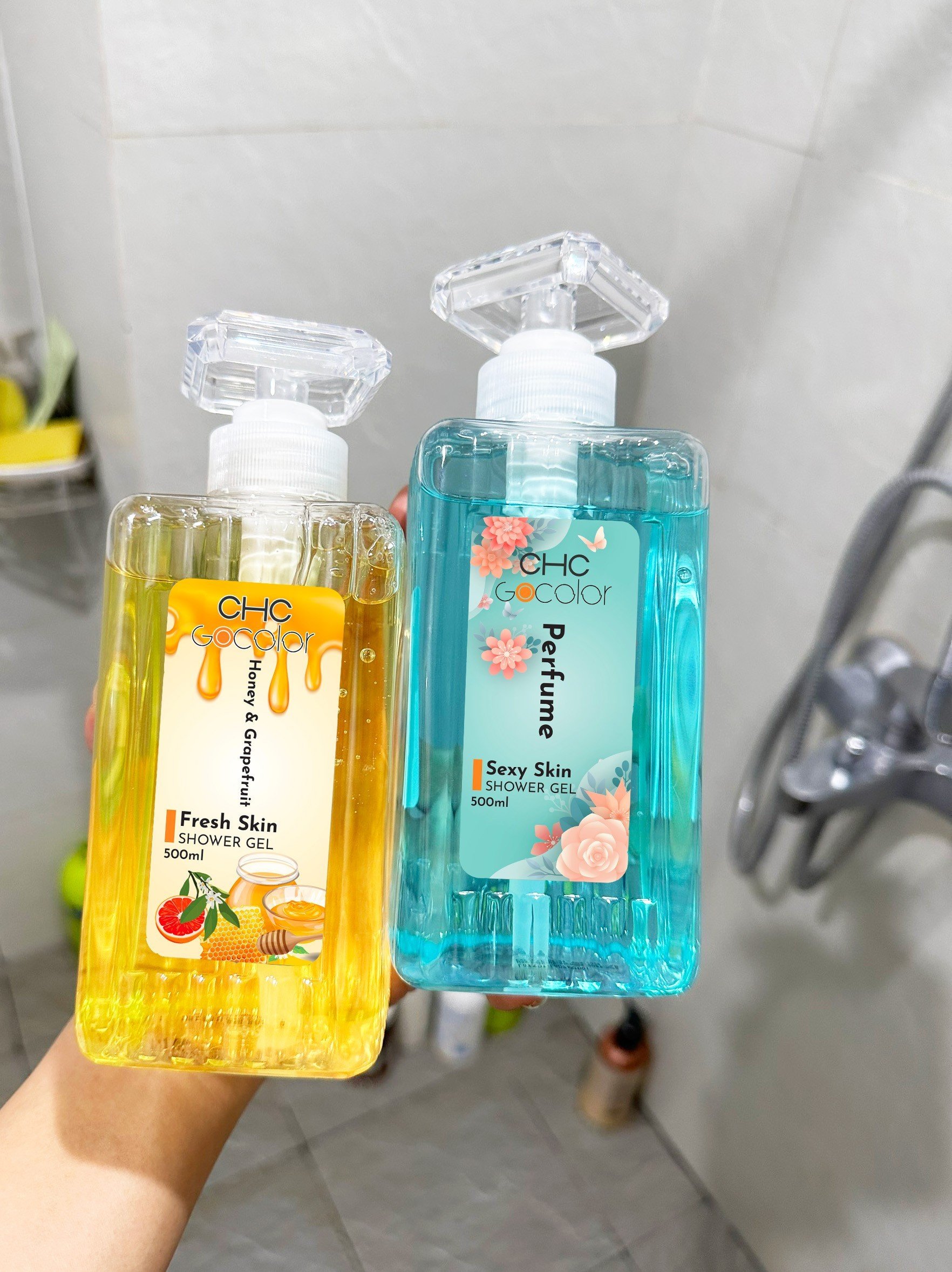 Sữa tắm dưỡng trắng da mềm mịn chc korea - hương mật ong bưởi & hương nước hoa 500ml