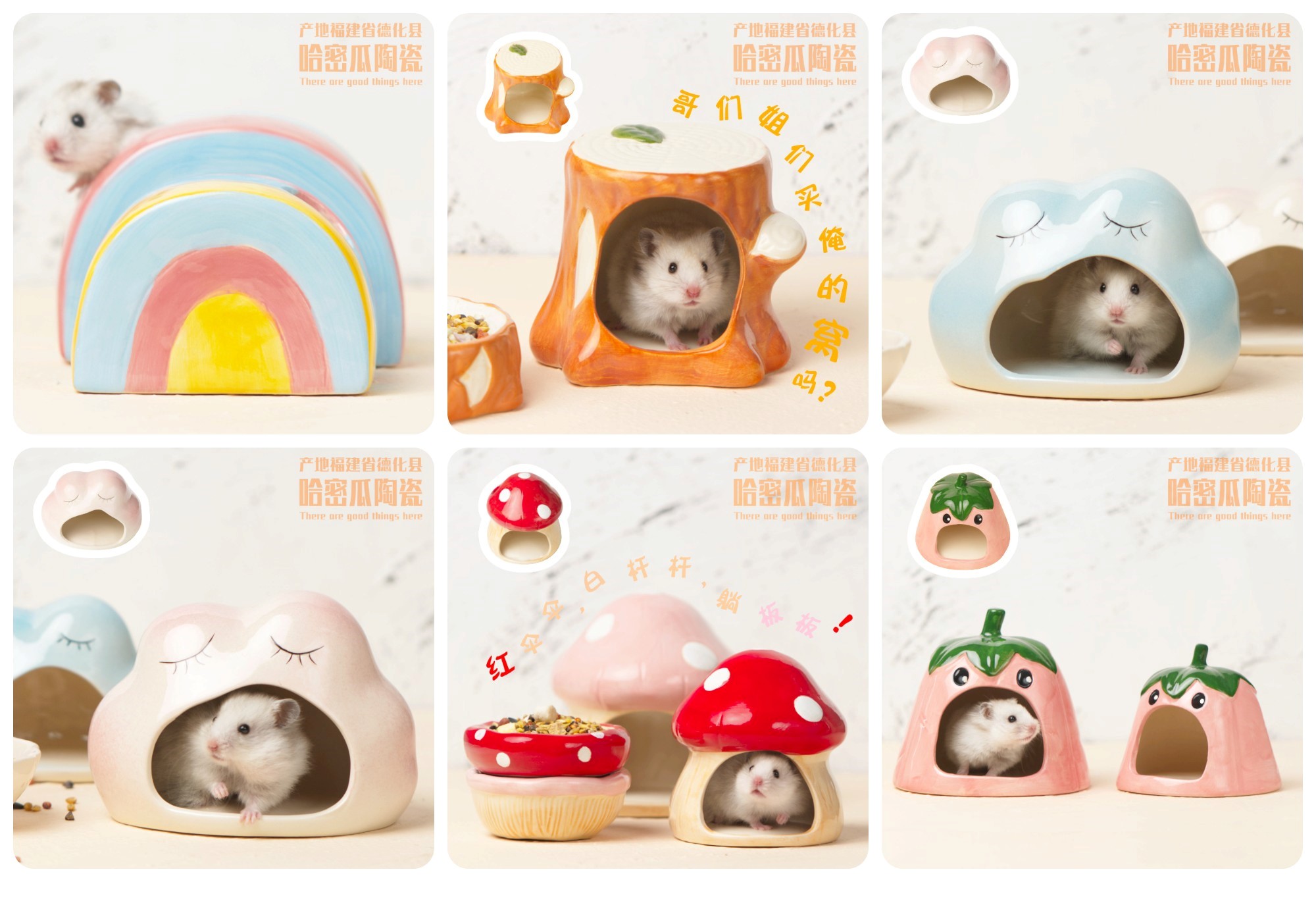 Nhà và chén sứ xinh xắn tại shop dành cho hamster robo cample winter white bear tạng to...