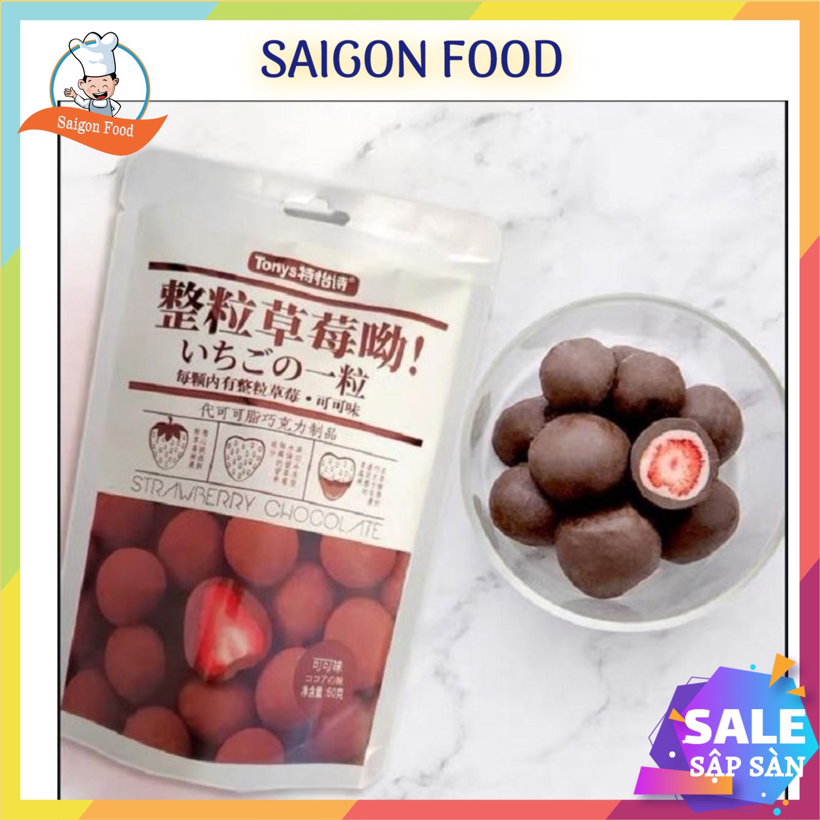 [HCM]Socola bọc dâu tây sấy [Socola đen Truyền thống] - SAIGON FOOD