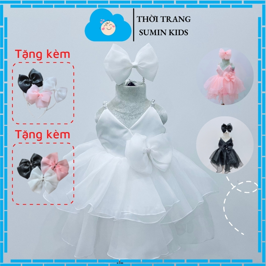 Váy công chúa cho bé gái mẫu đầm công chúa bé gái 2 dây xòe đẹp cho bé yêu SUMIN KIDS