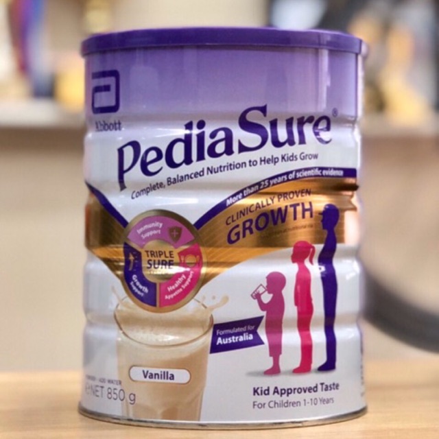 Sữa pediasure nắp tím úc hộp 850g