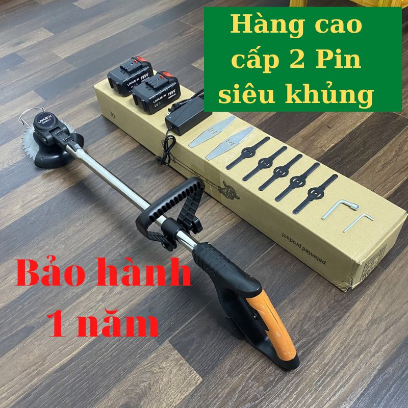 Máy cắt cỏ tỉa cành cầm tay lapusen hàng cao cấp 2 pin khủng 15000mah, động cơ mạnh 1800w