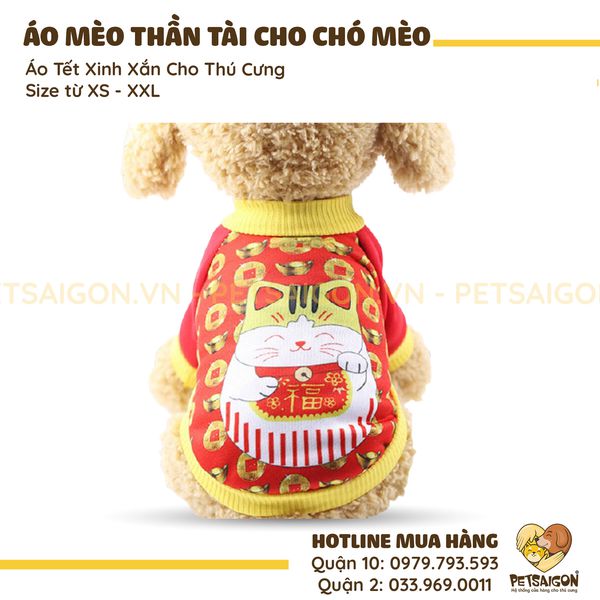 Áo mèo thần tài cho chó mèo