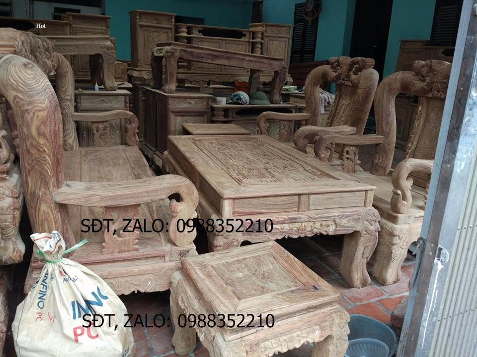 Bộ bàn ghế giả cổ đồng kỵ minh quốc đào tay 14 gỗ hương vân
