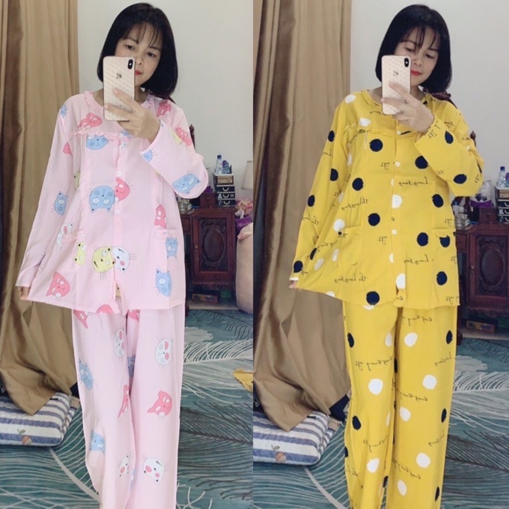 Bộ bầu và sau sinh VEMISA chất LANH THÁI cao cấp có khóa ngực cho bé ti mặc mùa hè siêu thoáng mát BSS426