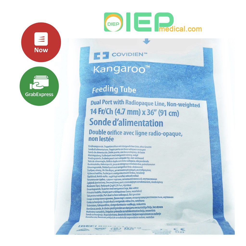 ☘️ kangaroo feeding tube 14fr - dây nuôi ăn mũi dạ dày bằng polyurethane dùng 1 tháng
