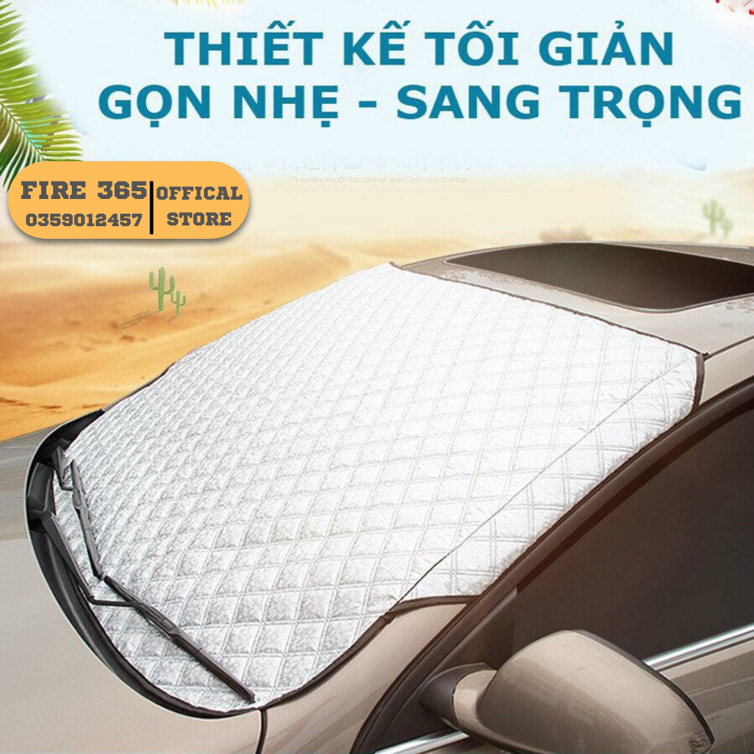 Bạt phủ kính lái ô tô, Tấm chắn nắng kính lái ô tô 4 lớp tráng bạc chống nắng tránh tia UV bảo vệ xe ô tô, xe hơi