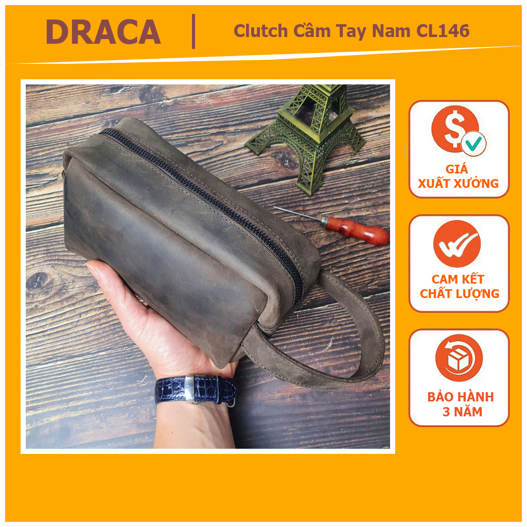 _ da thật_ clutch cầm tay nam, túi golf cầm tay da bò thật cl146 - 100% da thật, bh 3 năm, túi cầm tay da bò thật cao cấp chất lượng cao, túi cầm tay phong cách lịch lãm