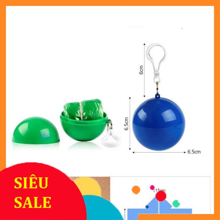 Áo mưa gấp gọn đi du lịch đựng trong quả bóng nhỏ gọn tiện lợi