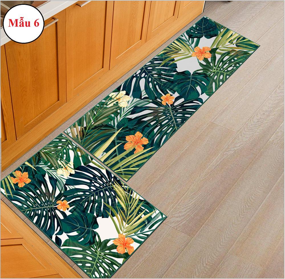 Bộ 2 Thảm Bếp, Tham Bep TRang Tri, Thảm Bếp 3D, Thảm Lót Sàn Bếp Đa Năng Chất liệu sợi cotton bông tổng hợp bền đẹp, dễ làm sạch, nhanh khô cho thời gian sử dụng lâu dài Bảo Hành 1 Đổi 1 Trong 12 Tháng