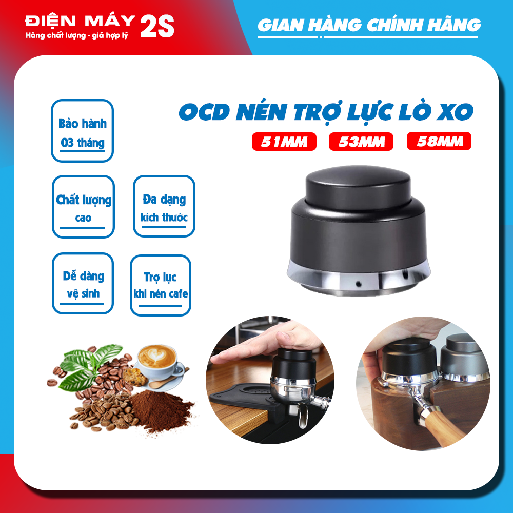 Tamper OCD trợ lực lò xo - Giúp nén cà phê dễ dàng hơn-Chất liệu inox 304-Giá tốt Lazada 2023