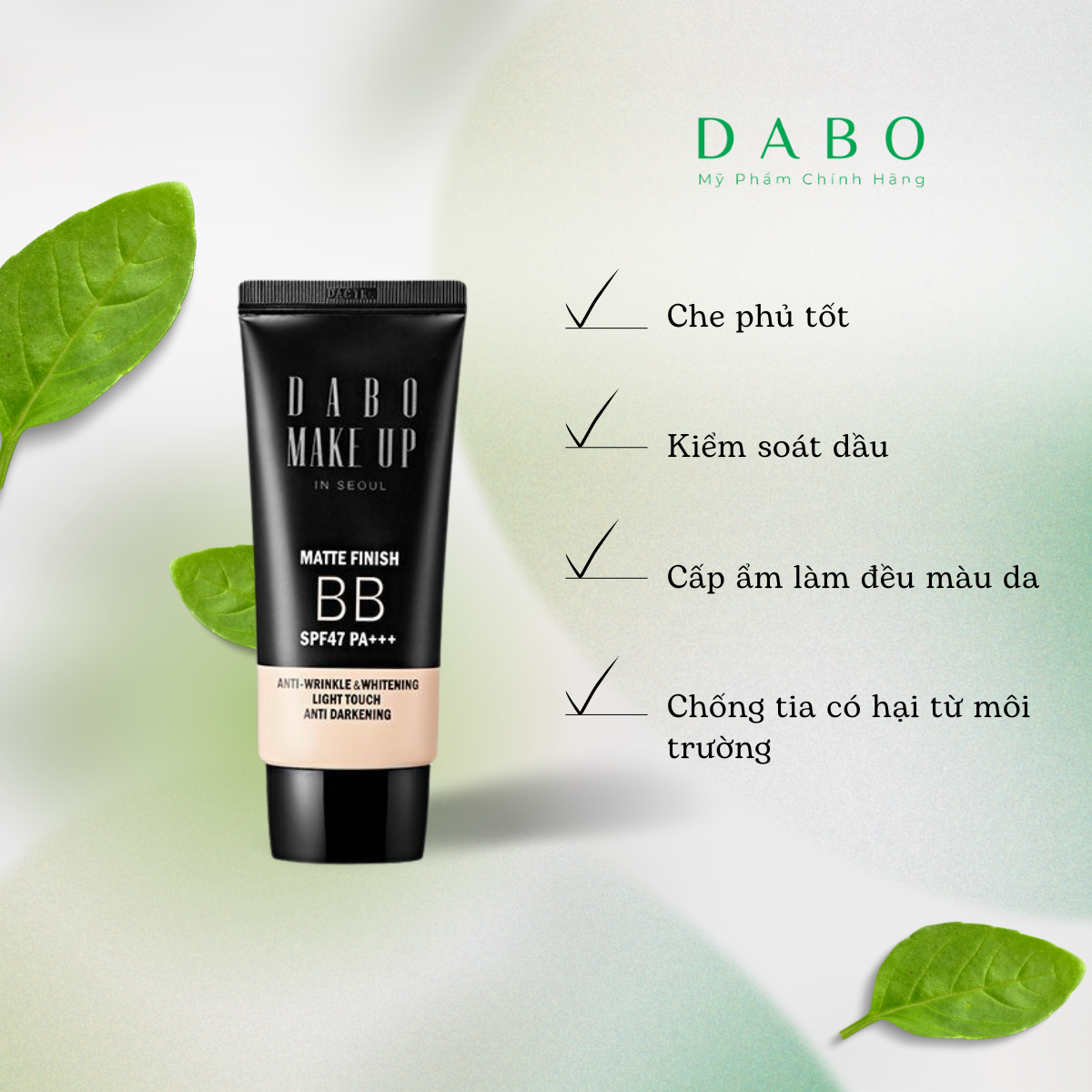 Kem trang điểm cao cấp 5in1 dabo make-up bb matte spf47 pa+++50ml