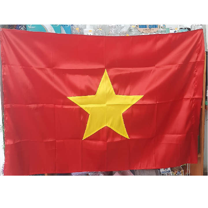 Lá cờ đỏ sao vàng/cờ Tổ quốc, vải phi lụa, size 1,4mx2,1m