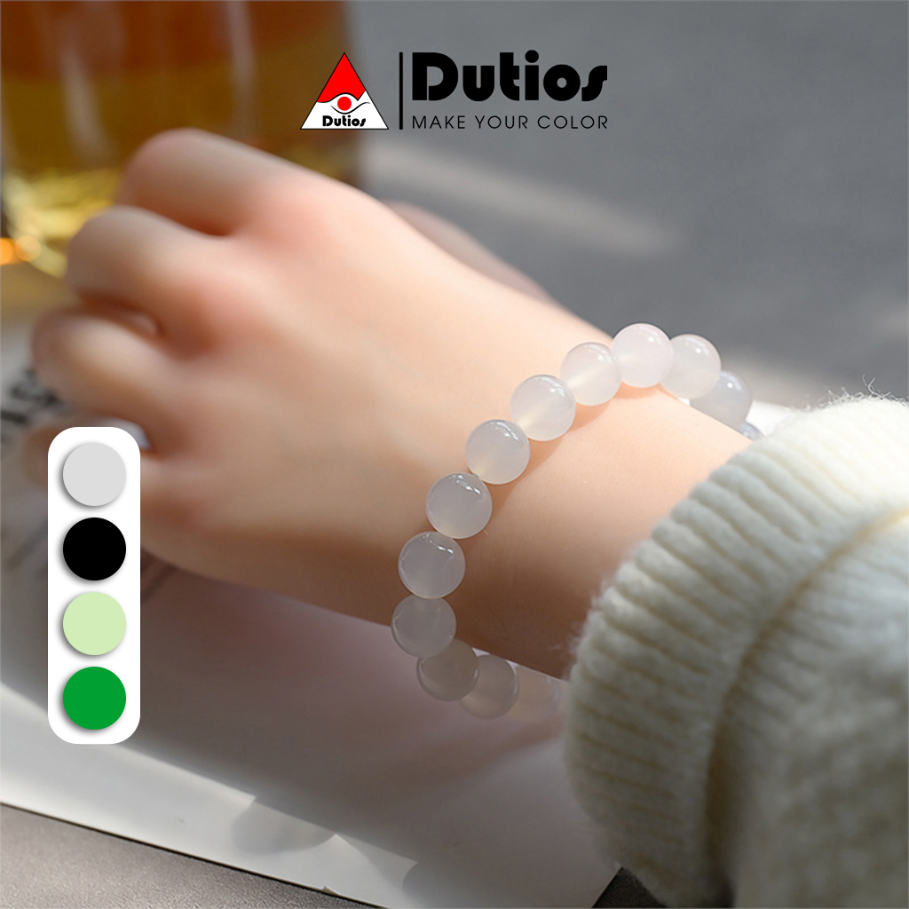 Vòng tay Dutios chuỗi hạt đá Mã Não nhân tạo hạt 8ly trắng đục đủ size VDT001